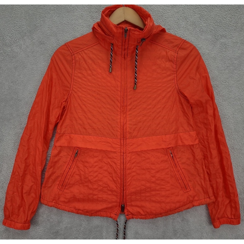 Free People Bright Orange Quilted Zip-Up Jacket